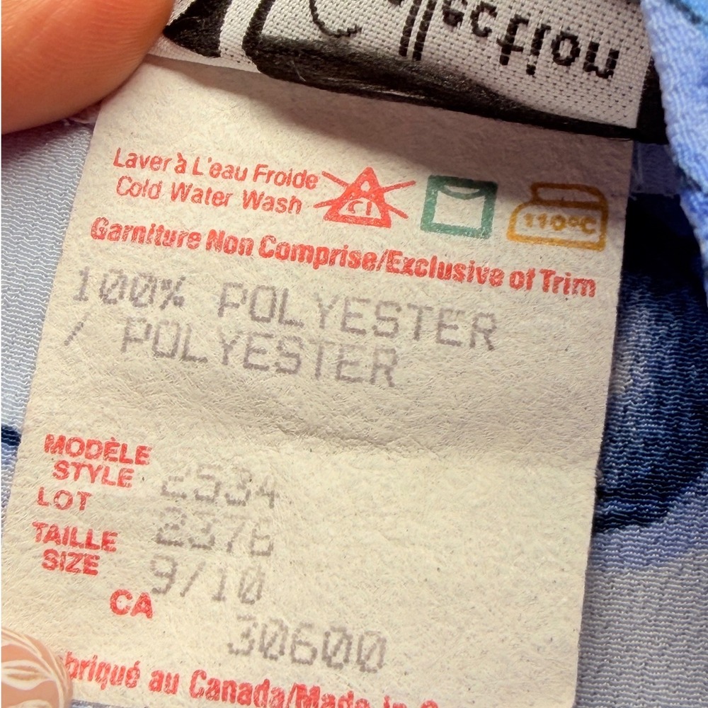 M Collection Vintage Blue Floral Rose Mini Skirt Size 9/10 A-Line High Waist - Picture 4 of 6